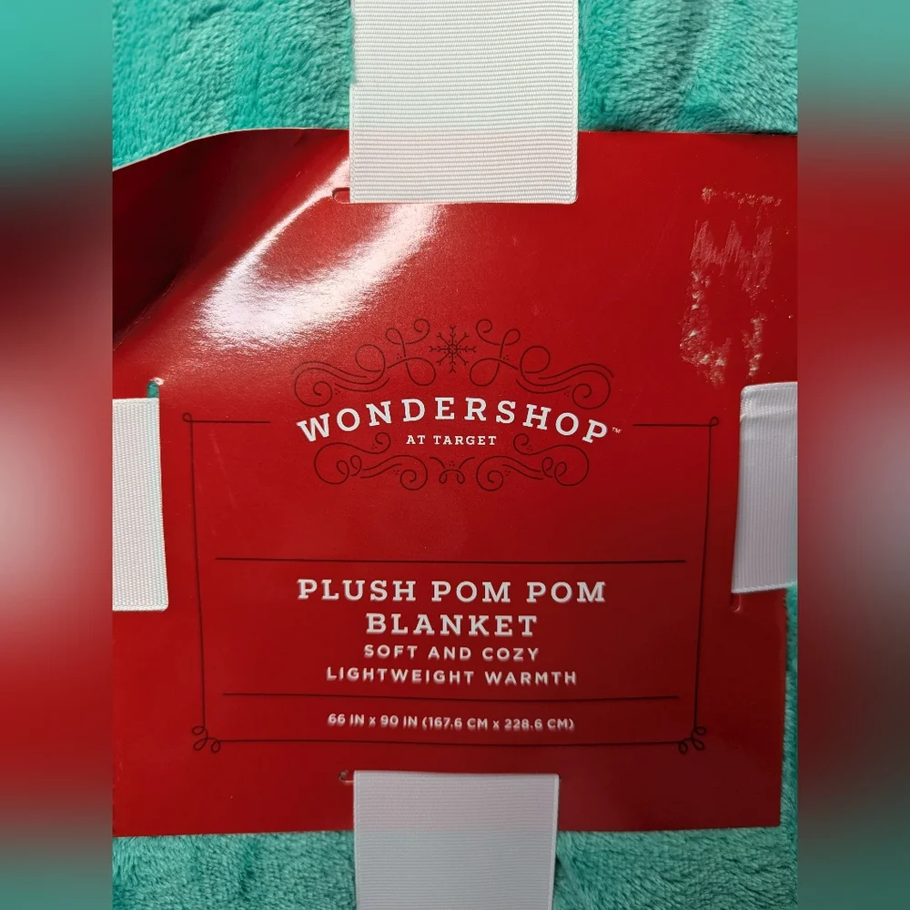 NWT Target Wondershop Plush Pom Pom Blanket